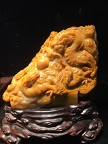 Tanhuang stone dragon pendulum piece Lao Tian Huangfreeze seal suyama stone handlebar piece Yaan green pendant pendant pendant home furnishing