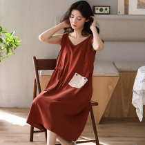 Sleeping Skirt Woman Summer Pure Cotton Sleeveless Vest Sexy Harnesses 2021 New Big Code Students Summer Middress Pyjamas