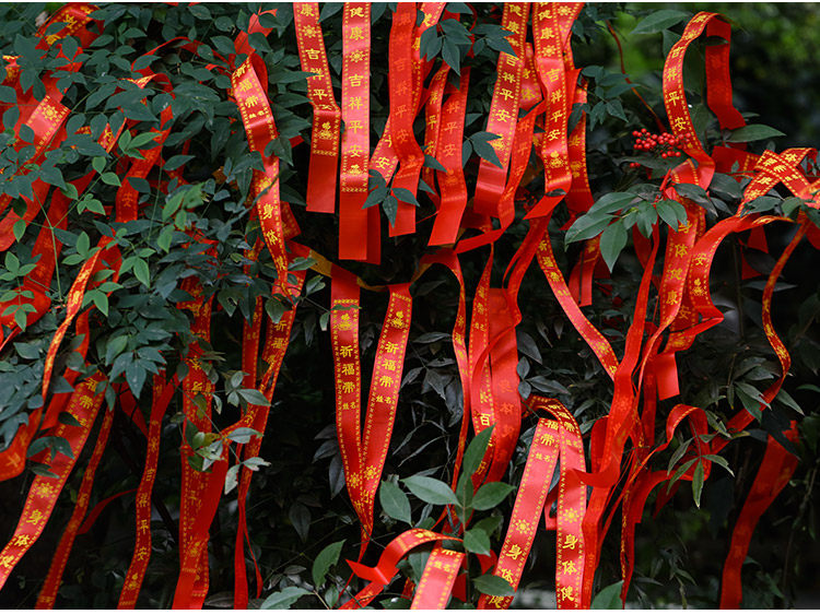 印字彩带平安带祈福带飘带寺庙红色许愿带绸缎厂家直销