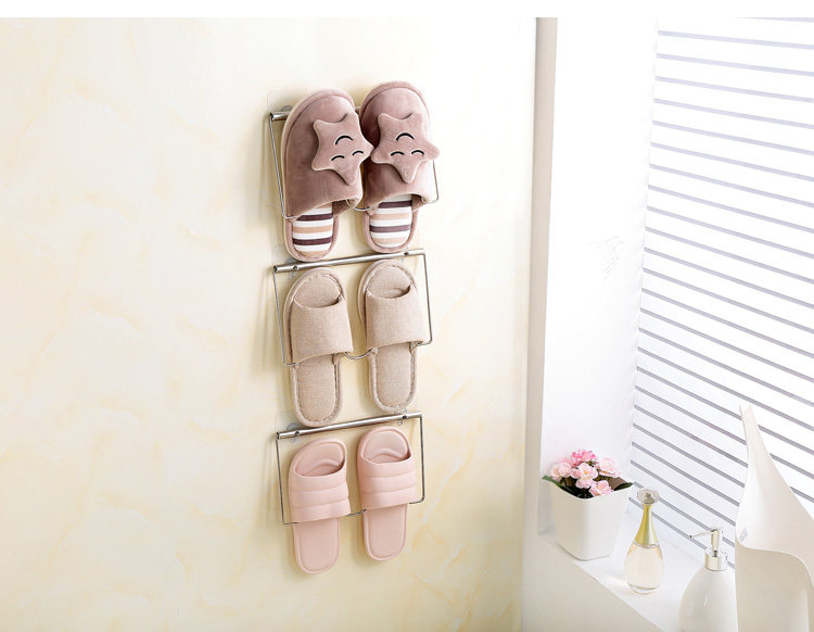 浴室拖鞋架厕所鞋架贴墙置物架收纳架挂架免打