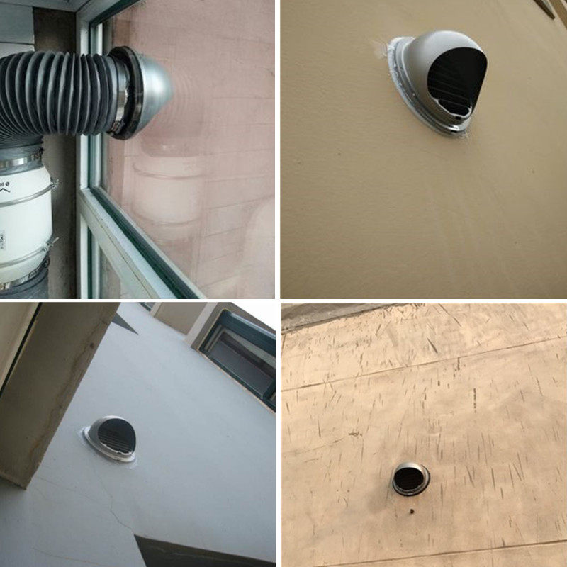 304外墙风帽防风罩防虫网 不锈钢外墙出风口排气防雨罩松下外气口