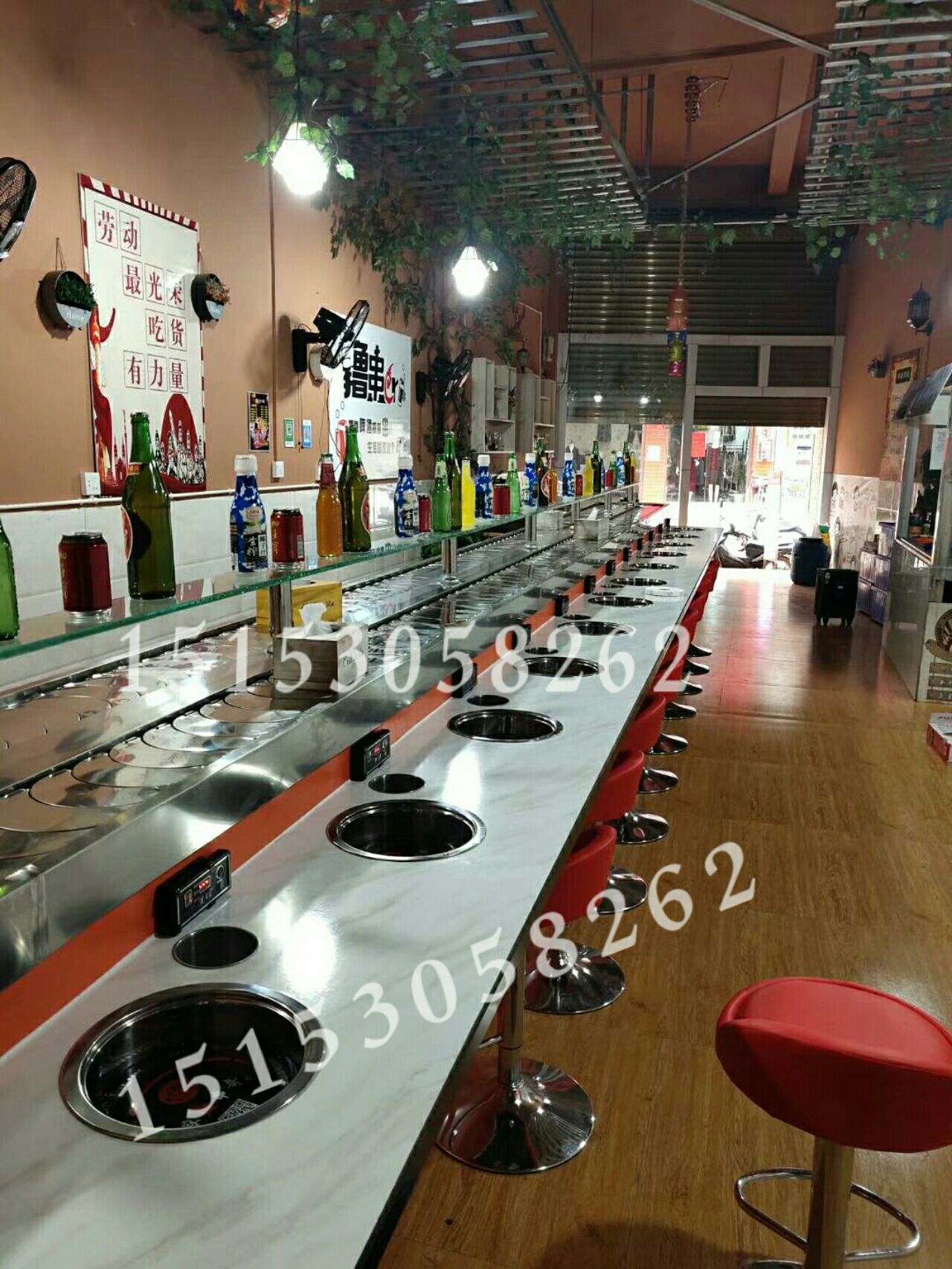 rotating small hot pot equipment full set of shabu-roasting all-in-one buffet table, turning pot, turning mala tang, customized
