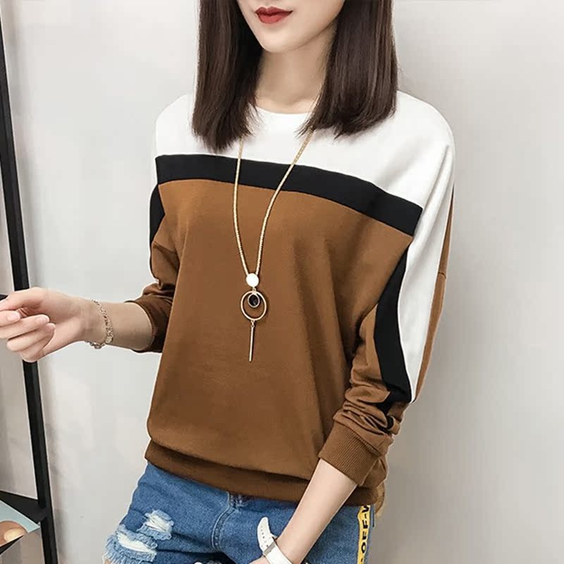 秋衣外穿女士2017新款潮闺蜜装蝙蝠衫韩版宽松百搭大码长袖上衣服_3折