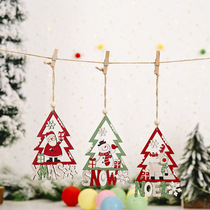 Beckant new Christmas decorations Christmas wooden tree frame cartoon pendant creative cartoon old man tree pendant