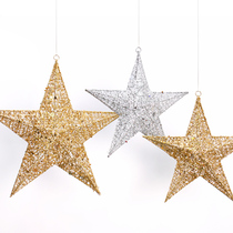 Beicai Iron Five-pointed Star Shopping Mall Store Opening Hanging Christmas Tree Top Star Ornaments Window Beauty Decoration