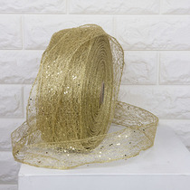 Beicai 2 m gold silver and red mesh ribbon ribbon Ribbon gift box diy material bow Christmas tree decorations