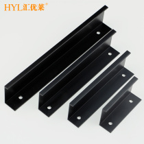 Wardrobe door handle lengthened Modern simple drawer invisible dark handle Matte black 38mm wide handle Nordic