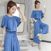 Nursing suit summer 2021 new postpartum nursing clothes out of fashion hot mom feeding clothes two-piece set