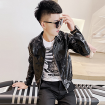 Net red bright face leather mens Spring and Autumn Tide men with coat Korean version of the trend handsome 2020 leather jacket motorcycle mens clothing