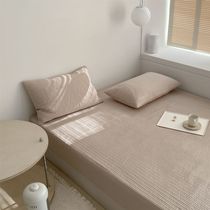 South Korea Ins Pure Color Quilted Full Cotton Bed Gasawara Cotton Full Package 1 5 Mattresses Anti Slip Cover All Season Thickened Laminated Cotton Linen