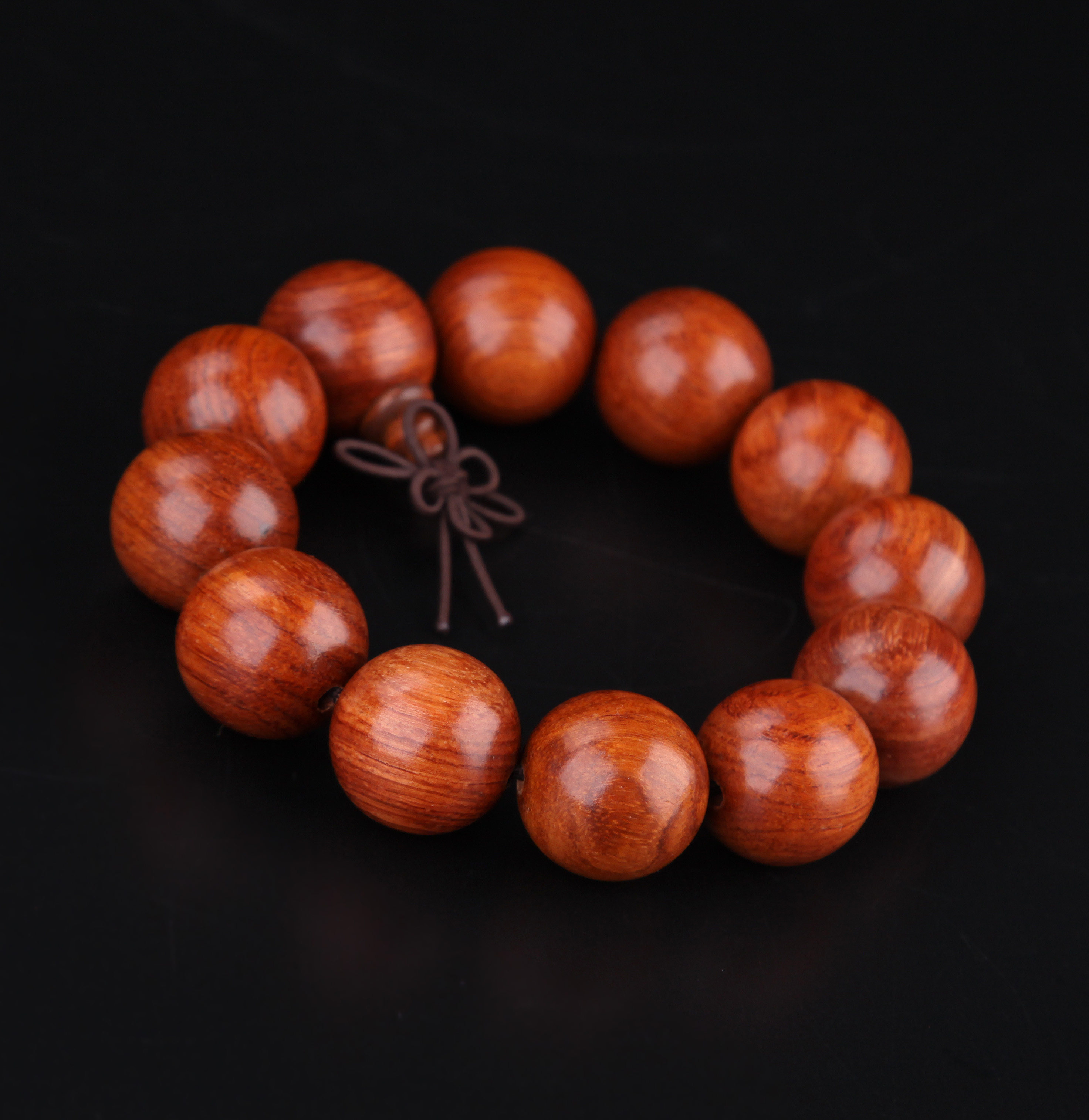 静木堂天然缅甸原木草花梨手串佛珠手链2.0带佛塔手链款厂家直销