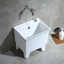 Mini small ceramic washing mop pool High four feet long mop pool square balcony floor mop basin mop mop pool side row