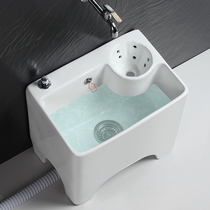 Wash mop pool Mop pool mop pool with drain basket screw bucket floor mop basin Household side row mop basin slot rectangular