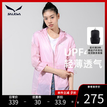 SALEWA Sha Lehua outdoor zero-sense sun protection clothing womens summer light and thin anti-ultraviolet hooded mid-length windbreaker women