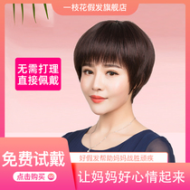 Bald Head chemotherapy can be used in middle-aged and elderly wigs womens short mother grandmother natural hair full head cover