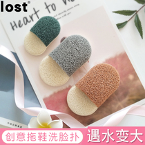 Creative slippers wash face and flutter female clean noodles with thick delicate and soft makeup to clean the magic potato bath noodles