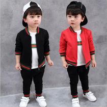 Childrens clothing Autumn New 2021 boys set autumn handsome children baby boys clothes spring and autumn three sets