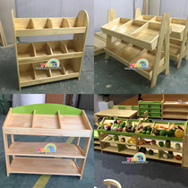 Kindergarten corner game house simulation vegetable and fruit shelf supermarket display rack selling table toy rack