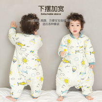 Childrens sleeping bag baby autumn and winter thickened cotton spring and autumn baby split leg anti-kicking artifact Four Seasons Universal