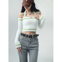 Aunt Barbies gentle Faculty Imitation Mink Sweatshirt Woman 2022 Spring Dress New Short style Body Lotion with Shoulder Hanging and Neck Jacket