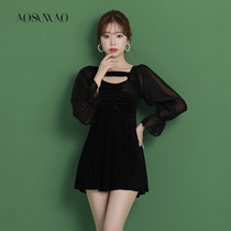 Swimsuit Women Summer Conserved Conservative 2022 New Exploits Fashion South Korea Ins Wind Conspicuine Slim Fit Corner Swimsuit