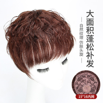 Whitening Hair Covering Wig Real Hair Women's Short Hair Micro Curls Invisible Hair Curls Wool Curls Replenishing Fluffy Top