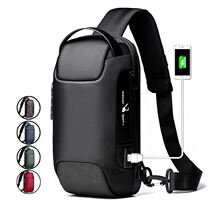 usb charging chest bag male outdoor running sports casual mountaineering multifunction single shoulder inclined satchel waterproof chest front bag