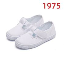 Kindergarten Girl White Shoes Indoor Shoes Children Small White Shoes Spring-Style Sneakers Boy White Cloth Shoes Breathable 100 lap