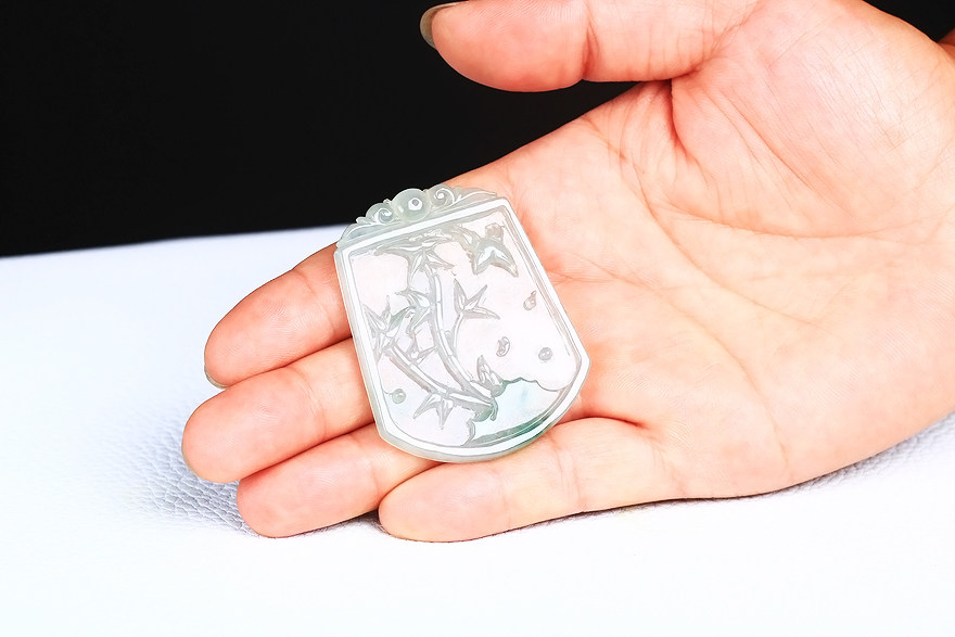 直供尚美南都冰糯种缅甸翡翠a货花鸟牌2286克