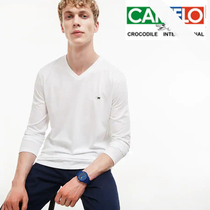 Caradile crocodile men and women with spring and summer leisure 100% cotton T-shirt soft skin-friendly moisture breathable long sleeve