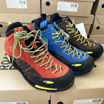 Outdoor mens high climbing shoes head layer cowhide Zhongbang hiking shoes rubber outsole waterproof shoes travel anti-skid shoes