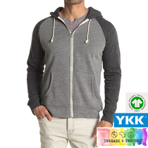 Outdoor spring and autumn mens eco-friendly organic sweatshirt super soft fashion slim hooded jacket