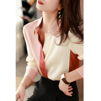 Canary Kiss Early spring new heavy silk shirt womens commuter loose thin long sleeve mulberry silk shirt