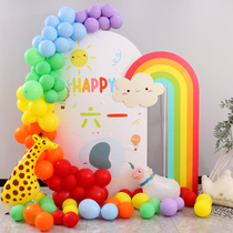 Rainbow baby birthday KT board decoration hotel welcome area balloon hipster series KT board scene layout