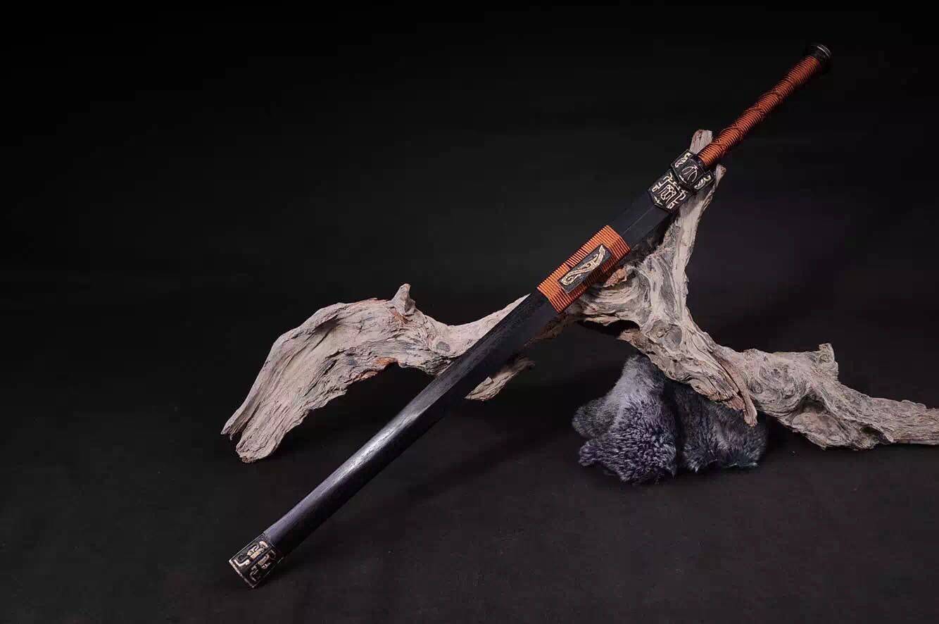 小龙刀剑厂镇宅天罡汉剑全铜花纹钢林芝纹手工剑收藏未开刃