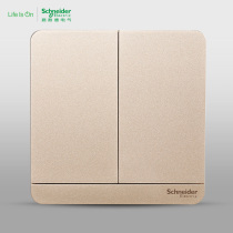 Schneider switch socket Yishang series dual-connection dual-open self-reset rebound switch Twilight gold smart