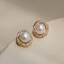 ins senior feel ~ light and luxurious ~ small pearl earrings female temperament brief elegant earrings 100 hitch Temperament Tide