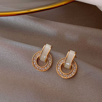 New wave fashion ~ light and luxurious ~ fashion 925 pure silver needle ear nail cat eyewear casual minimalist Ear Pendant Temperament Tide