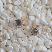 Light and luxurious ~ blue sea ~ baroque retro pearl earrings Jane about 100 hitch-ear-clip Femininity Tidal