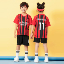 A childrens football suit set Boys and Girls Primary School students C football training uniform No. 10 Messi jersey custom baby