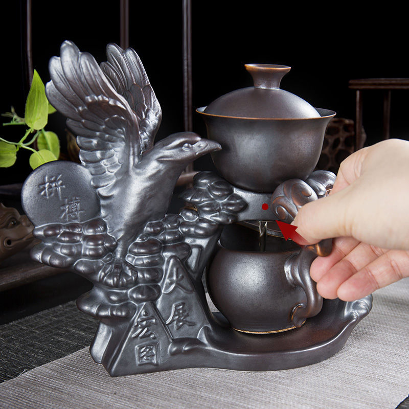 Creative ronkin lazy semi - automatic tea firewood make tea tureen contracted tea, a complete set of kung fu tea cups