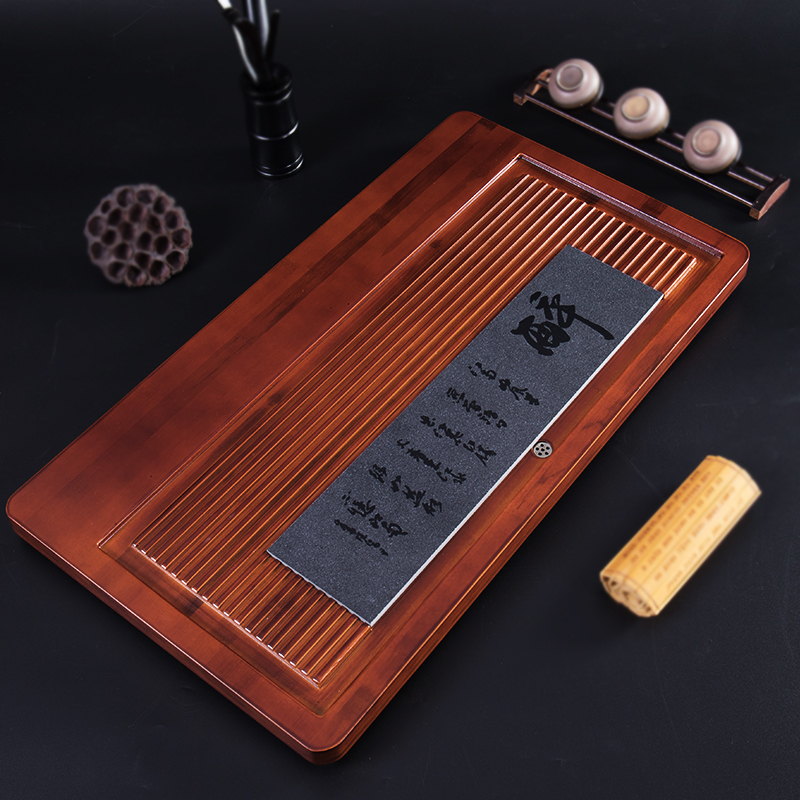 Ronkin solid wood tea tray household contracted sitting room drainage sea kung fu tea tea color pallet