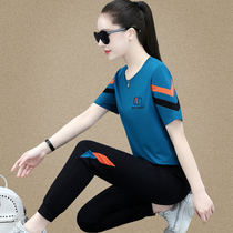 Short sleeve sports set women summer 2021 New Fashion loose size pants casual wear hat two-piece set