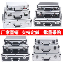 Multifunctional small portable aluminum alloy box with lock document storage box hardware instrument password toolbox
