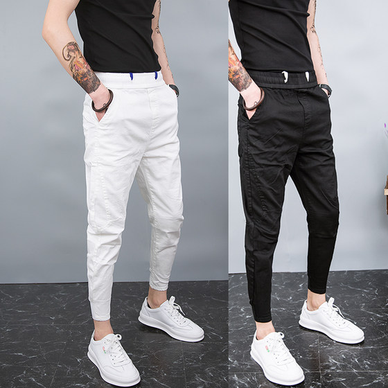 Summer thin solid color nine -point pants men's slim feet pants Korean version of social spirit guy beam casual pants tide pants
Summer thin solid color nine -point pants men's slim feet pants Korean version of social spirit guy beam casual pants tide pants