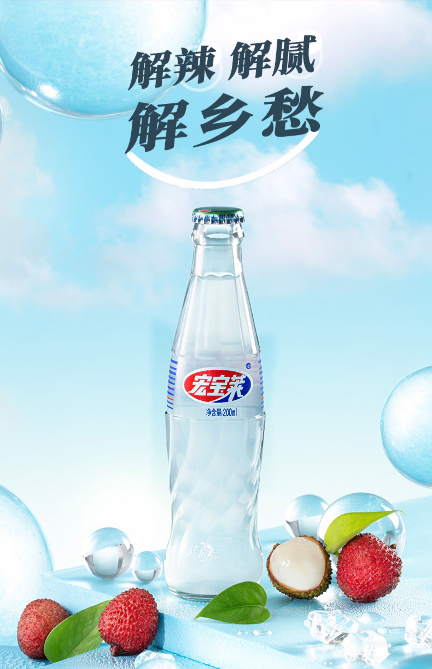 12瓶宏宝莱荔枝汽水整箱荔枝味饮料老东北怀旧网红果汁碳酸