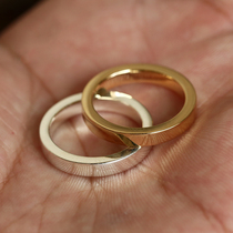 Cow blunt Seiko 18K gold 925 pure silver ring for men and women couples to ring hand free engraving for men and women