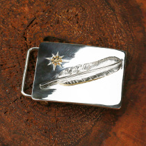 Bull blunt Seiko Takashi Feather Point Gold Ray Belt Closed 925 Pure Silver Indian Style Handmade Accessories