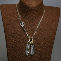 Bull blunt Seiko Takaqiao feather necklace set fine angle replication hand - made 925 pure silver men and women trend accessories silver ornaments