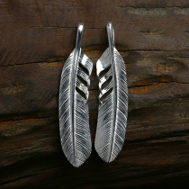 Ken Kikuchi Feather XL Re - engraved 925 pure silver hand - inscribed by the cattle blunt precision KEN KIKUCHI